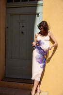 Camisola de tul con estampado de orquídeas