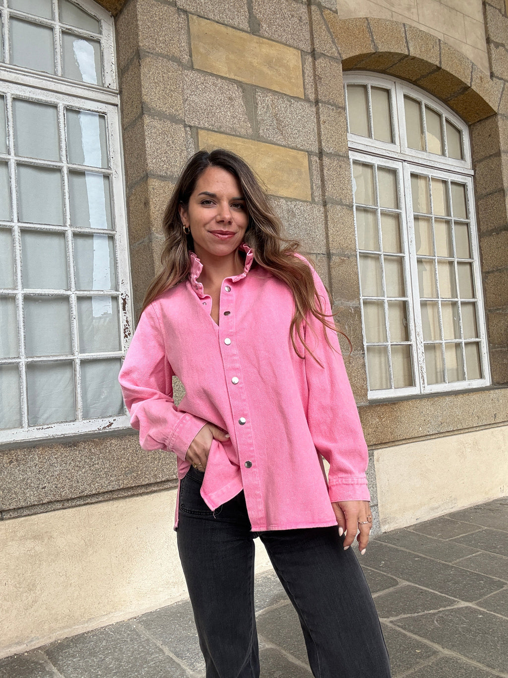 Candy Pink Celeste Denim Jacket