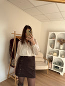 Jupe En Velours Louisa Chocolat