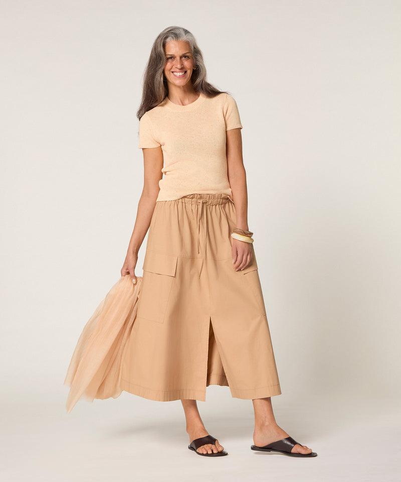 Jersey Cotele Manga Corta - Amarillo Arena - Mujer