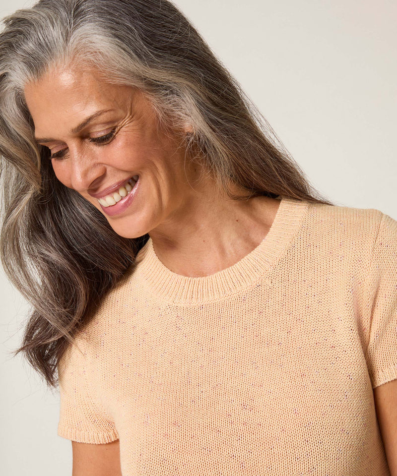 Jersey Cotele Manga Corta - Amarillo Arena - Mujer