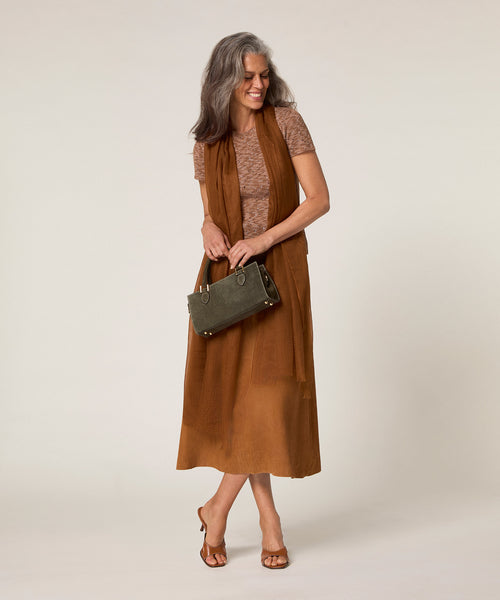 Jersey Cotele Manga Corta - China Taupe Marrón - Mujer