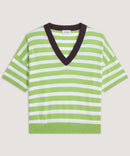 Camiseta Cuello Pico Rayas - Verbena - Mujer