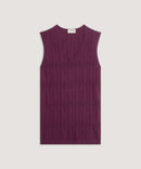 Túnica de punto fantasía con cuello en V - Vino morado - Mujer