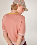 Camiseta Mc bicolor - Beige Rosa - Mujer