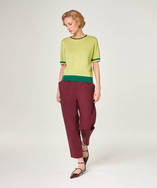 Camiseta Mc bicolor - Verde Pálido - Mujer