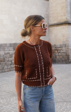 Gauthier Brown Short Sleeve Vest