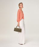 Jersey cuello polo calado - Rosa Salmón - Mujer