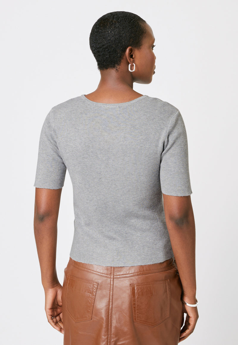 Top Ouvert - Gris Argent - Femme