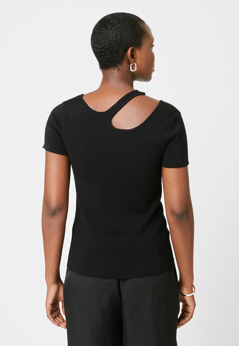 Top Encolure Asymetrique - Noir - Femme