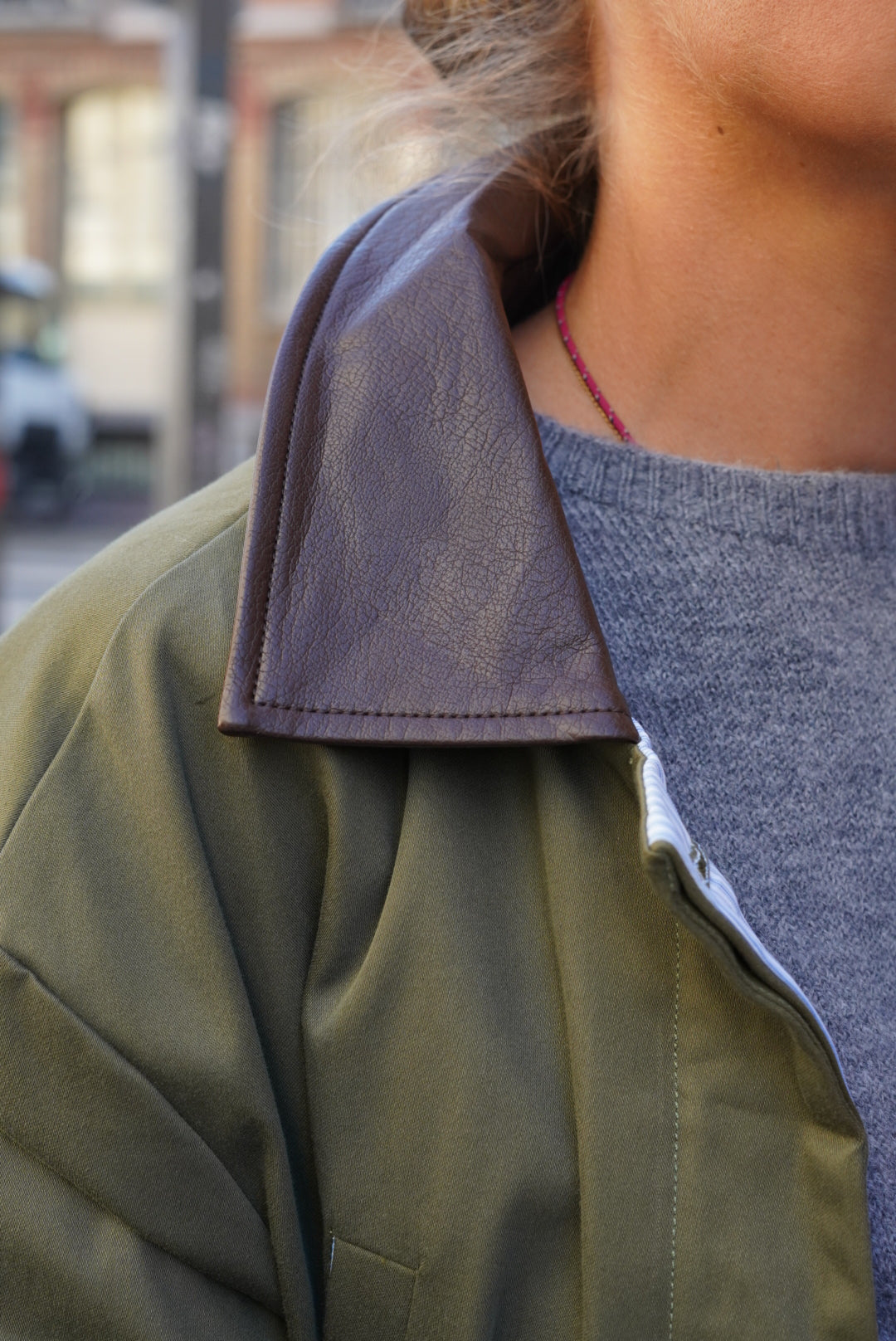 Constance Khaki Mid-Length Jacket