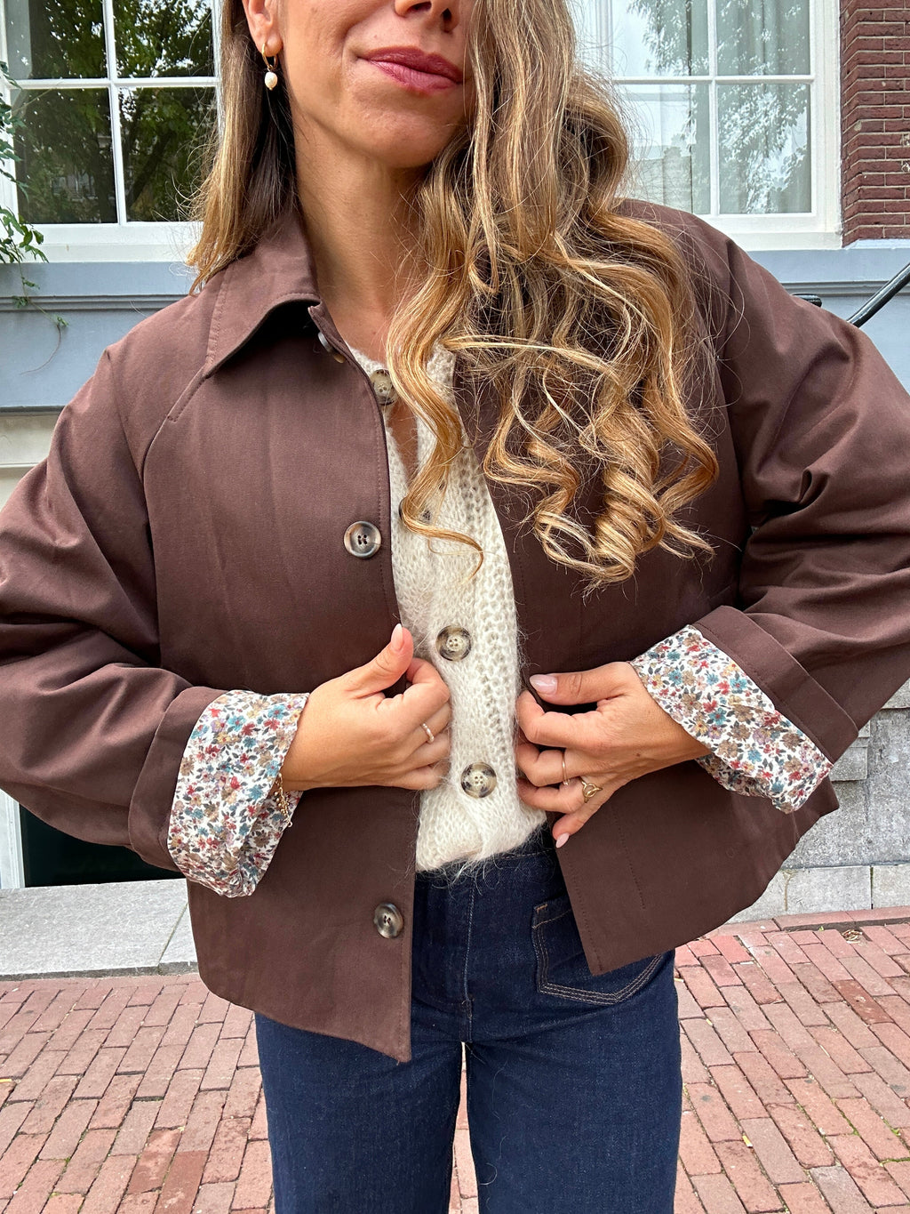 Chaqueta trench Edith de algodón Liberty marrón