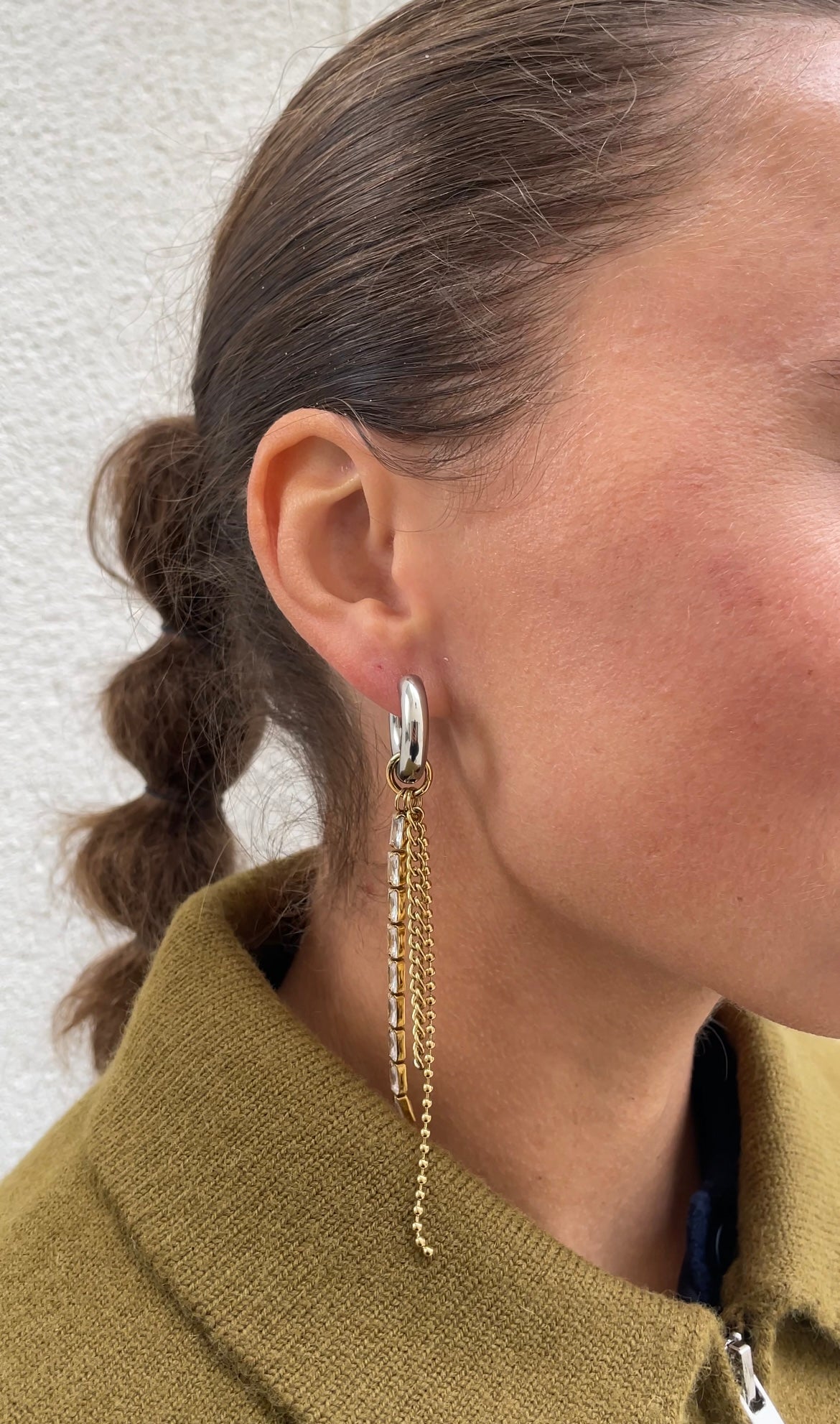 Asymmetric Festive hoop earrings