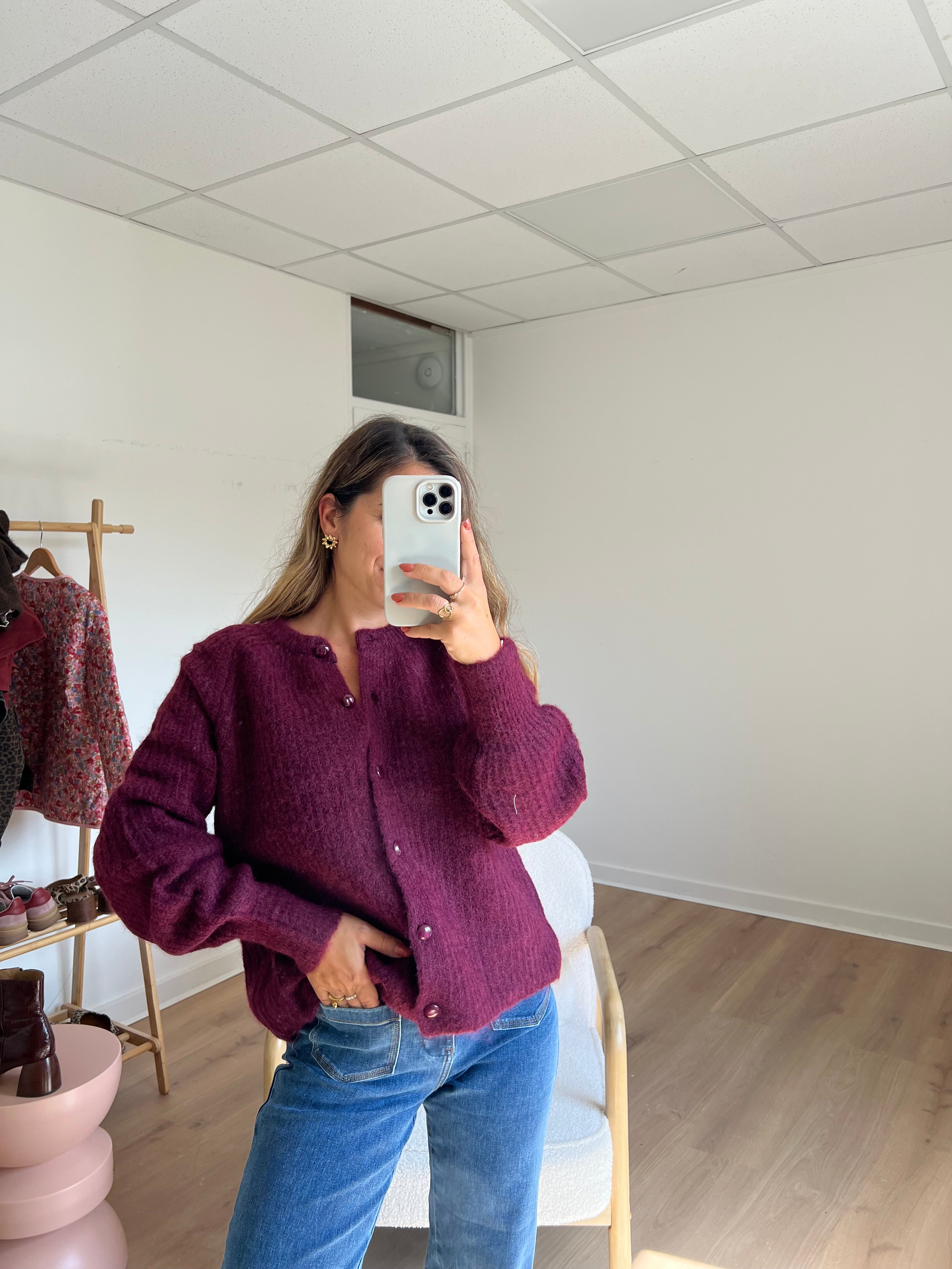 Cardigan Irène Bordeaux