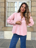 Veste en jean Livia rose