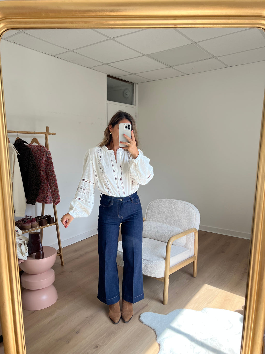 Colombe white embroidered blouse
