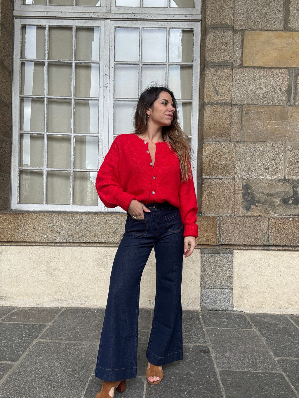 Charlie red cardigan