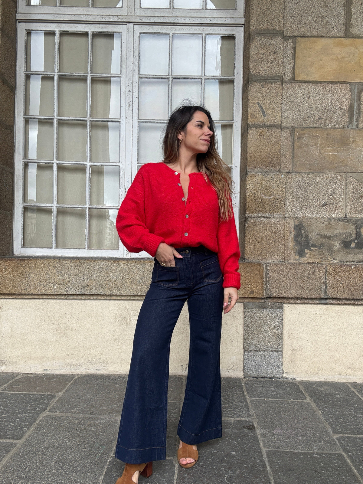 Charlie red cardigan