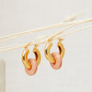 Billie Earrings - Orange Amazonite