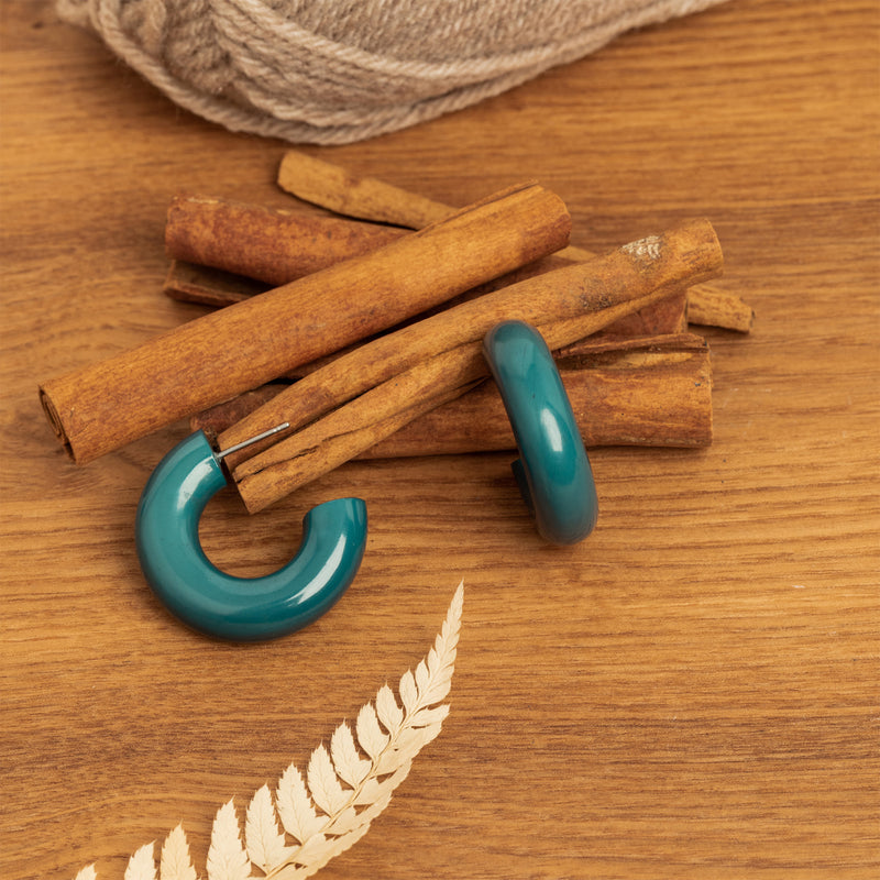 Fantine Resin Earrings - Peacock