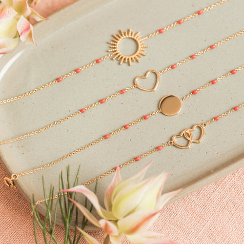 Pulsera Corazón Email - Coral