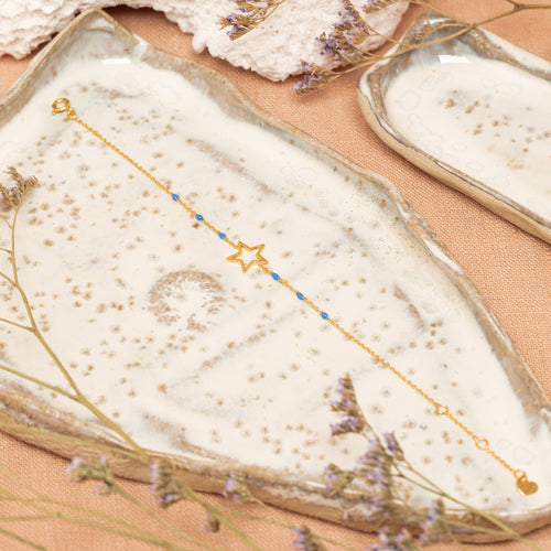 Pulsera Esmaltada Estrella - Azul Eléctrico