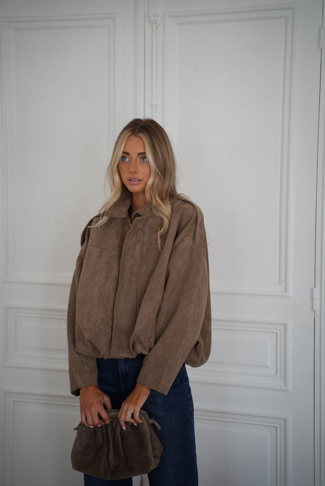 Delfine Taupe - Suede Jacket