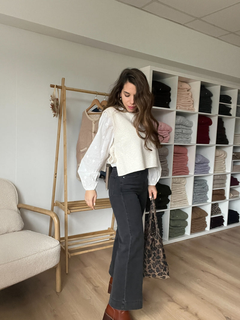 Pull Sans Manche Avec Nœuds Jeanne Écru