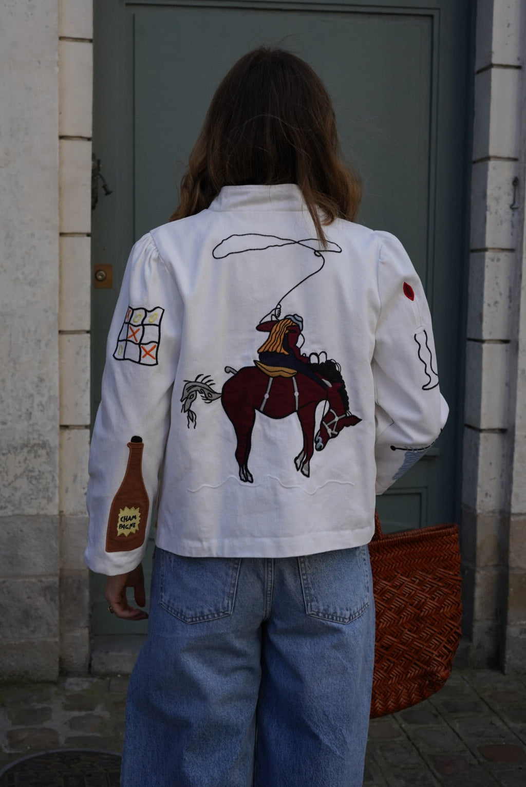 White Anouck Jacket with Circus Embroidery