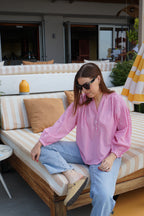 Blusa de cuadros vichy rosa Clothilde