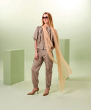 Camisa holgada - Beige - Mujer
