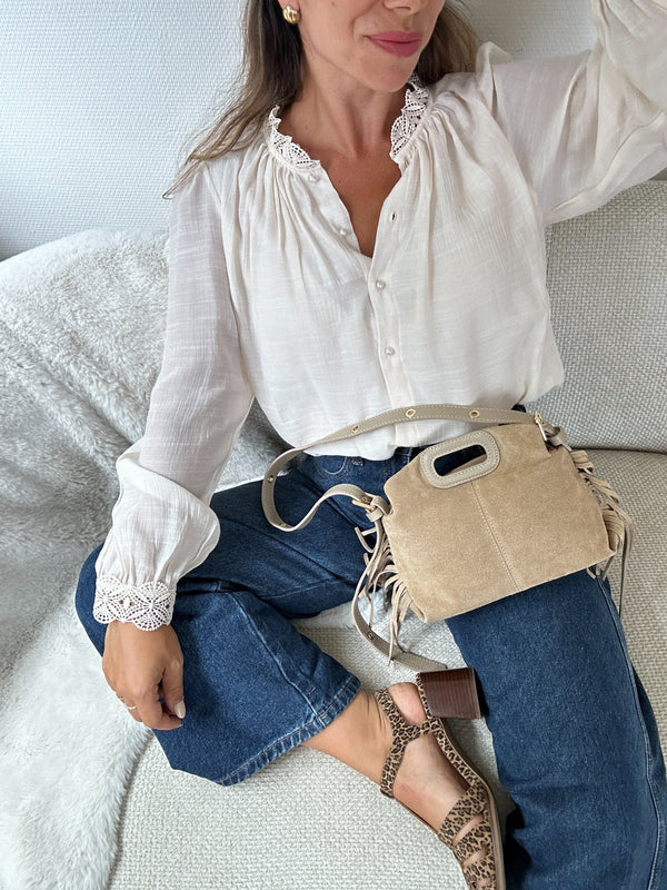 Blusa Maïwenn Bordada Crudo