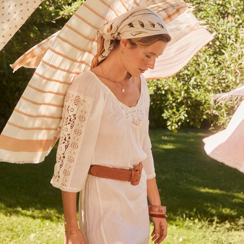 Cinturón textil Tracy - Pecan