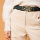 Milena Smooth Leather Belt - Drill