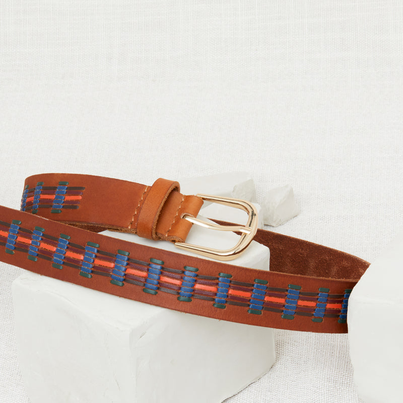 Noha Smooth Leather Belt - Hazelnut