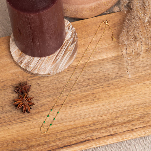 Heart Necklace - Emerald