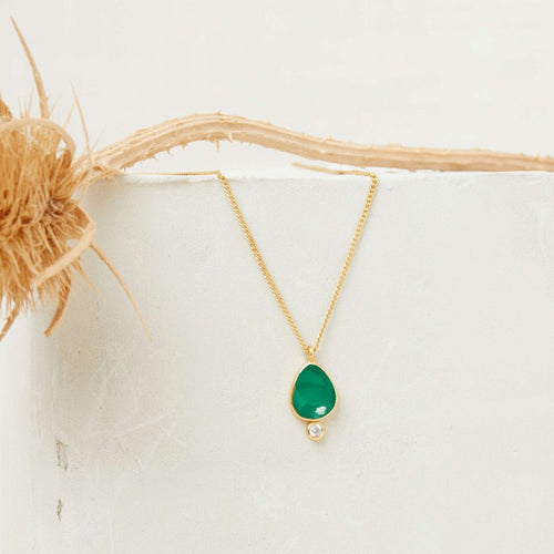 Simona Necklace - Green Onyx