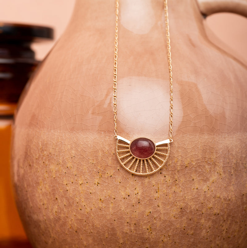 Rafaelle Necklace - Raspberry Quartz