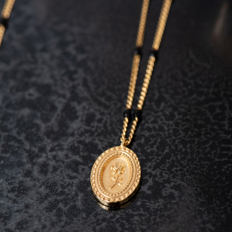 Flower Necklace - Black