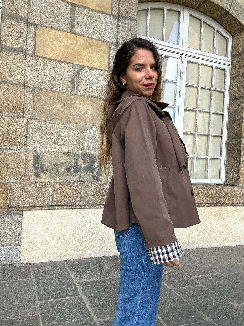 Veste à capuche amovible Garance chocolat