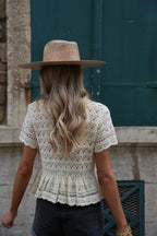 Blouse En Crochet Nora - Beige