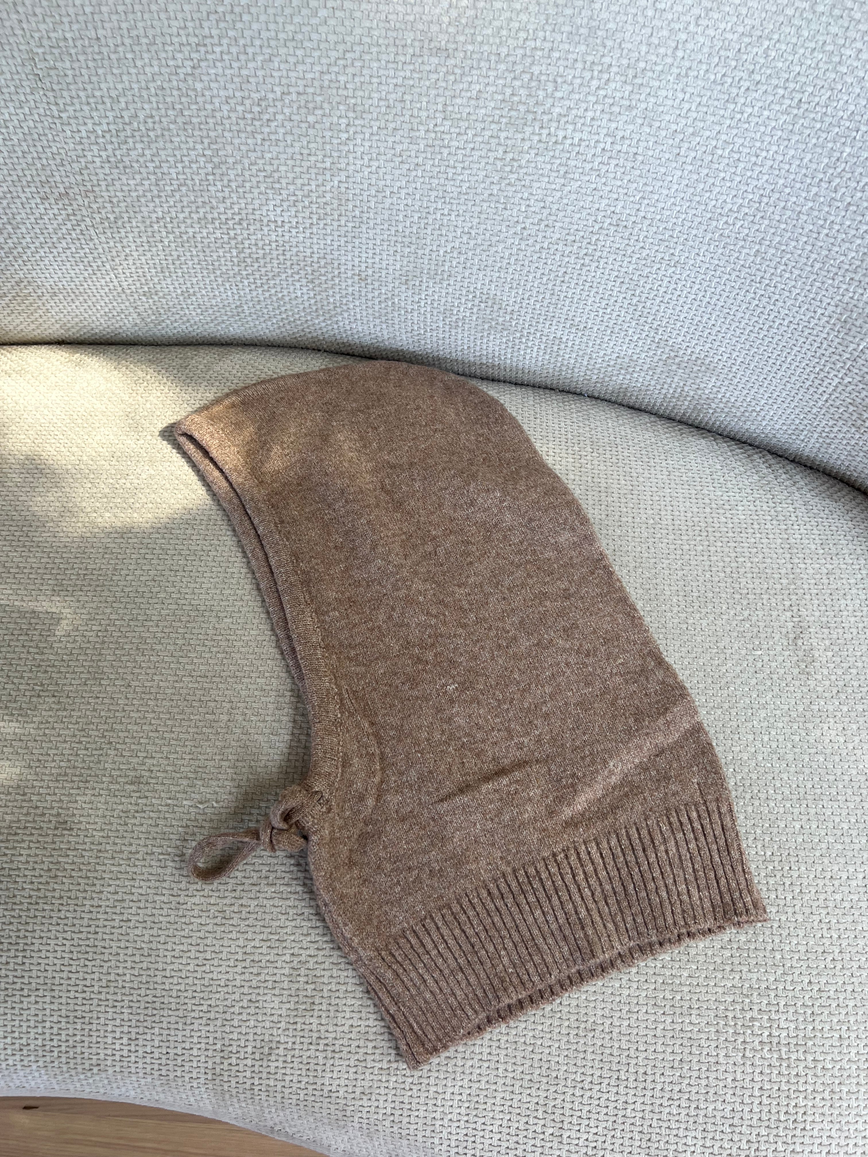 Camel wool and cashmere balaclava