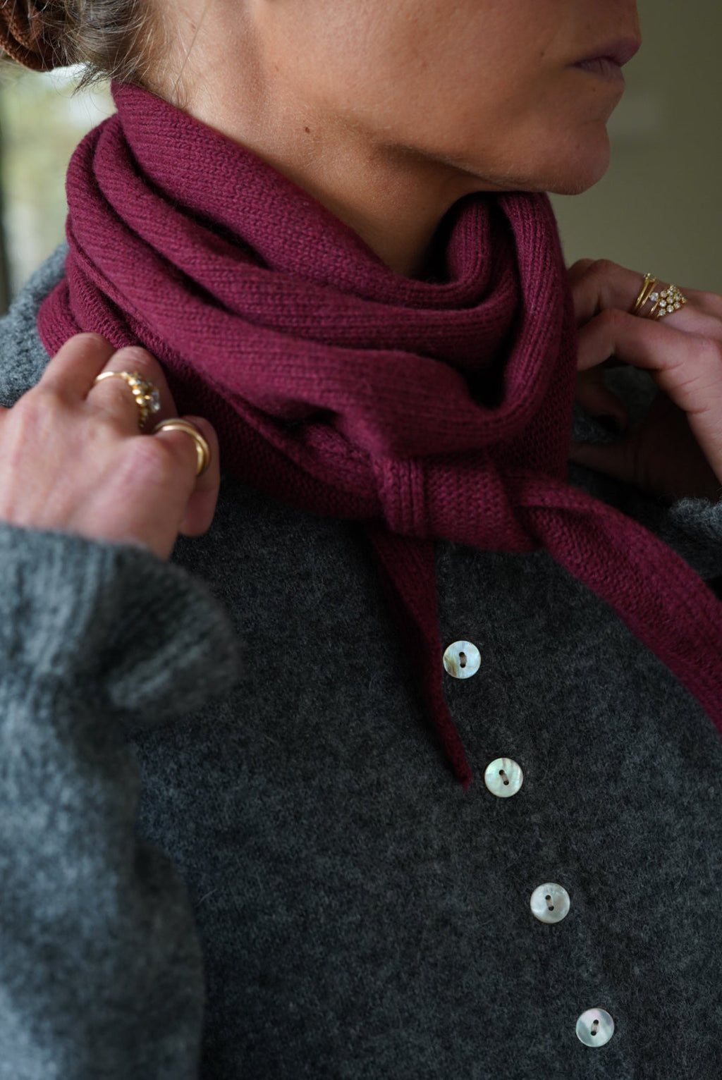 Max Maille Burgundy Scarf