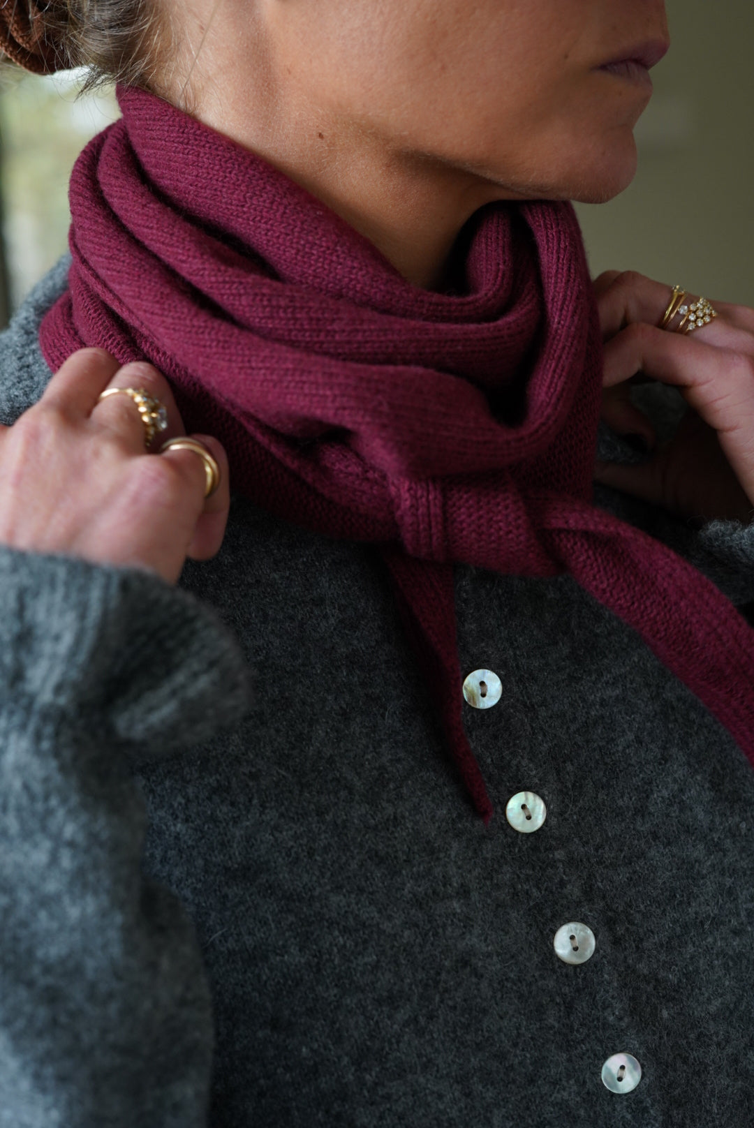 Max Maille Burgundy Scarf