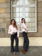 Blusa marrón rosa suave