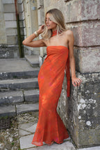 Mia Naranja Oscuro - Vestido Sin Tirantes