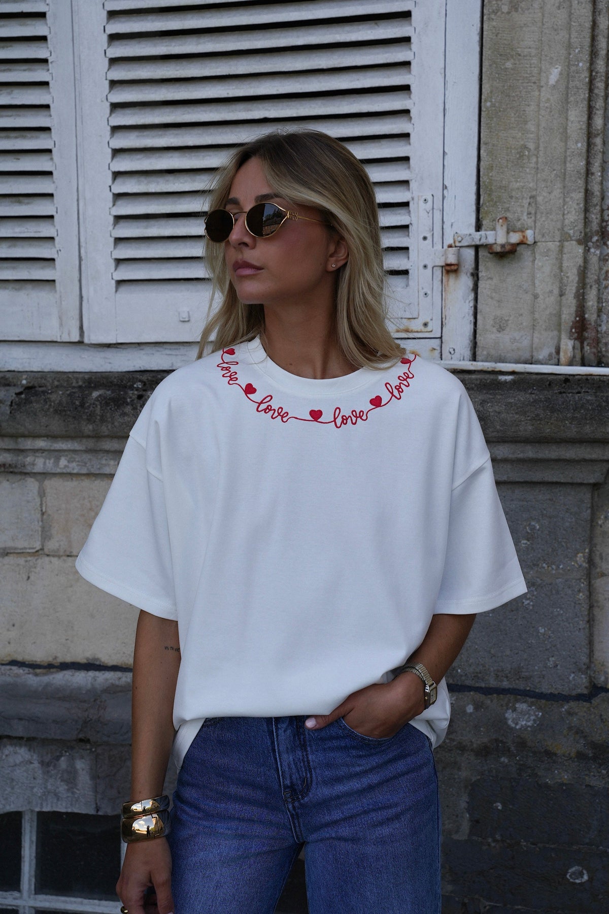 Lizo Embroidered T-Shirt - White