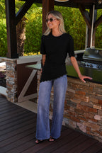 T-Shirt Asymétrique Carolina - Noir