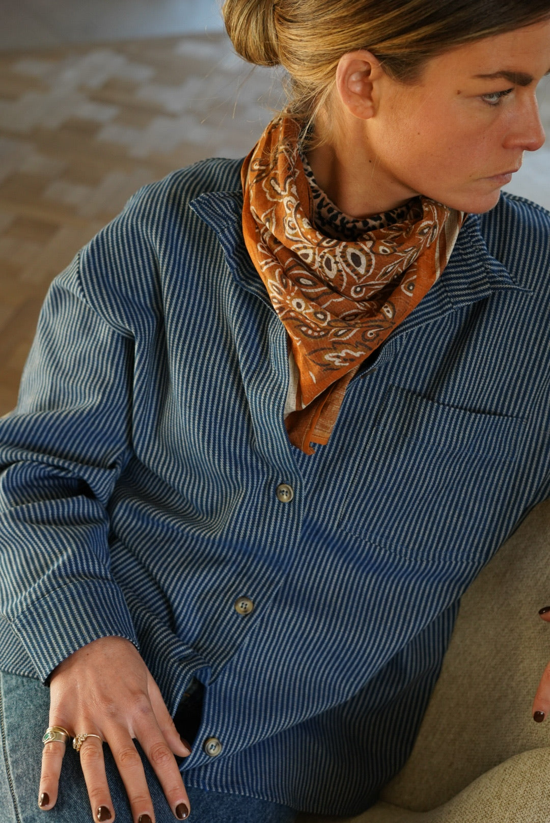 Tom Orange Pattern Scarf