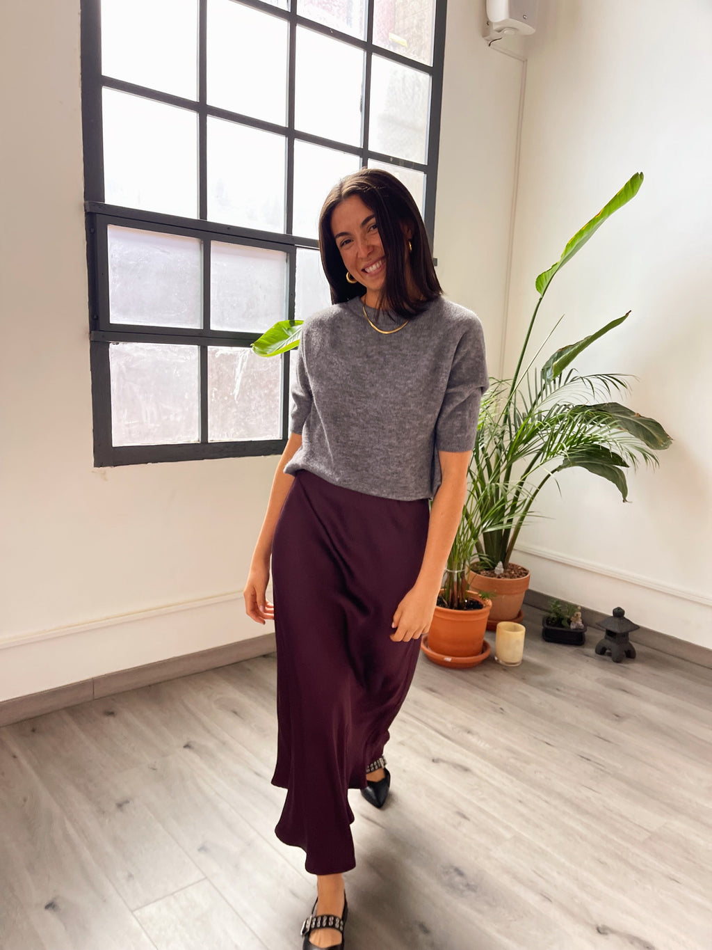 Gray Knitted T-Shirt
